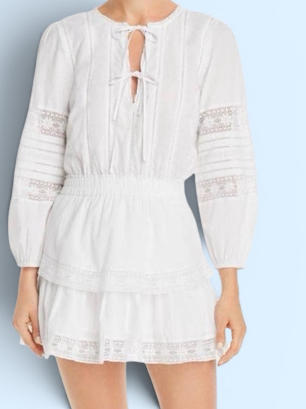 Generation Love White Lace-Trim Mini Dress